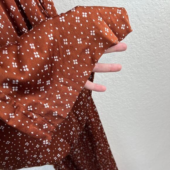 & Other Stories Satin Printed Straight Leg Collar Jumpsuit in Diamond Dot US 6 - Picture 7 of 10